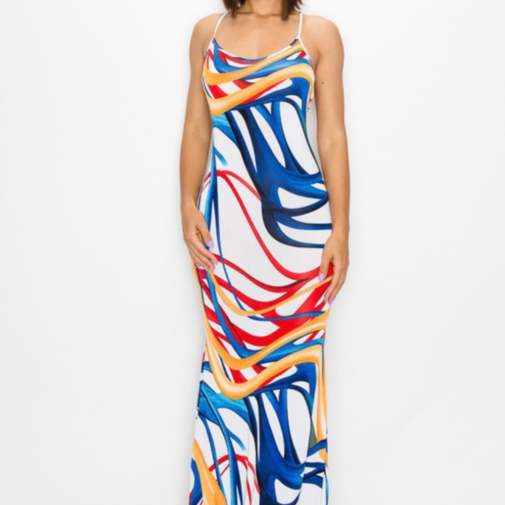 Sexy pattern maxi dress